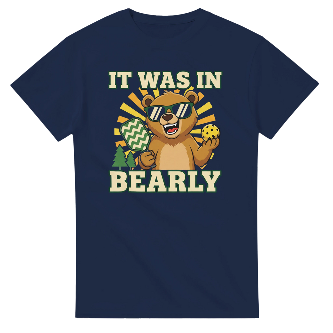 It Was In Bearly T-Shirt funny bear pun graphic tee for men