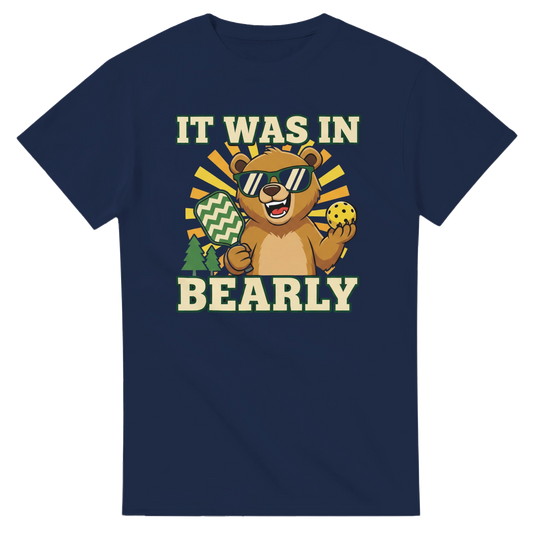 It Was In Bearly T-Shirt funny bear pun graphic tee for men