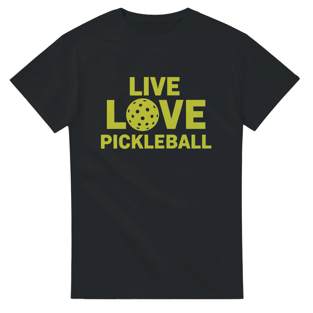 Live Love Pickleball Typographic Tee inspirational 