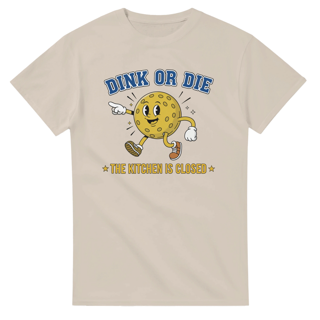 Dink Or Die Retro Mascot Tee funny pickleball graphic