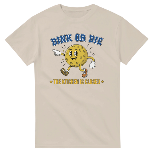 Dink Or Die Retro Mascot Tee funny pickleball graphic