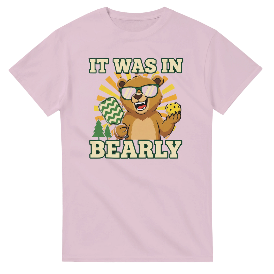 It Was In Bearly T-Shirt funny bear pun graphic tee for men