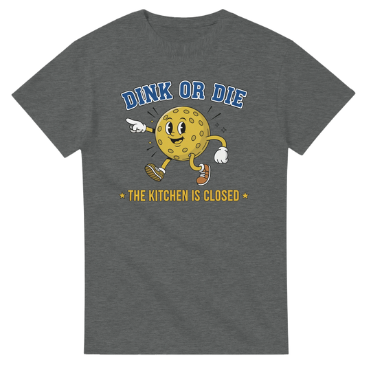 Dink Or Die Retro Mascot Tee funny pickleball graphic