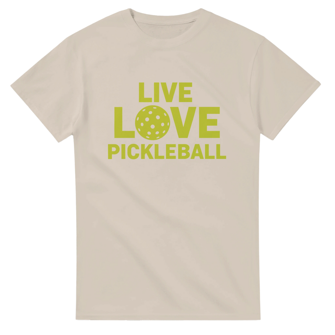 Live Love Pickleball Typographic Tee inspirational 