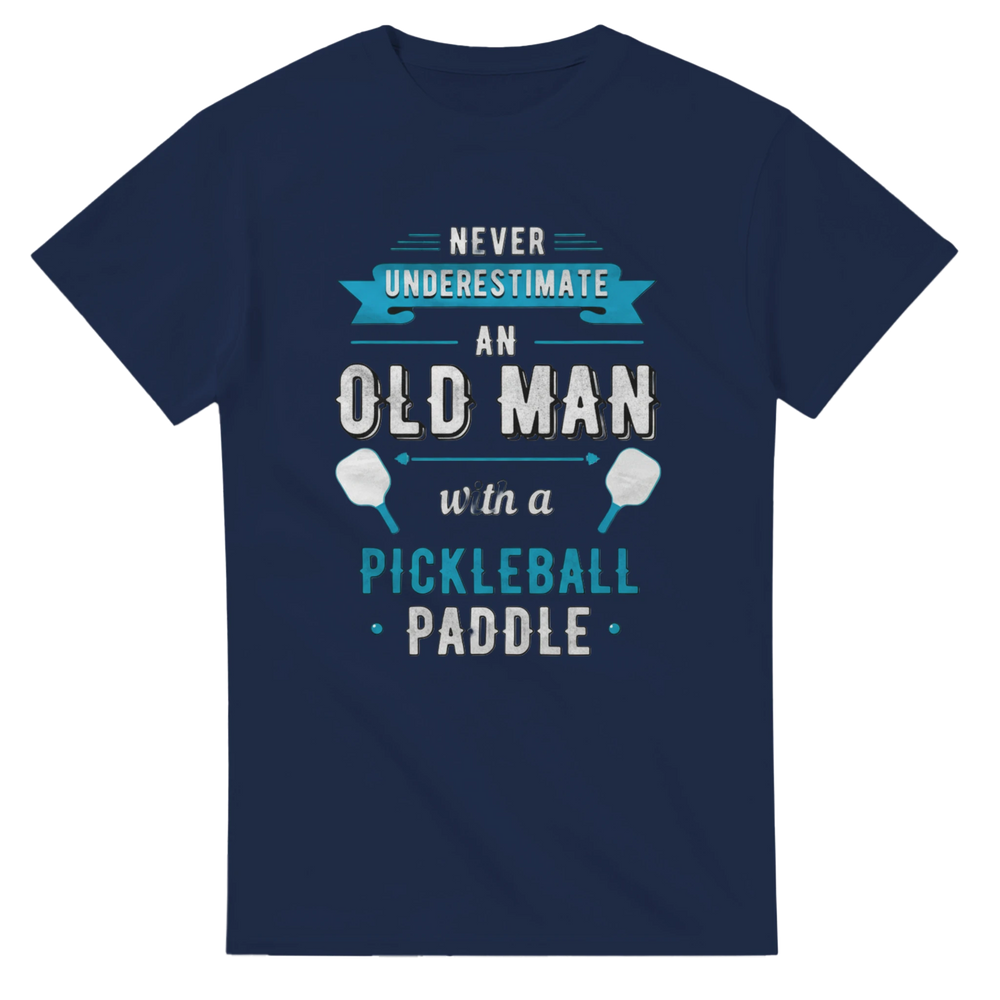 Never Underestimate An Old Man Vintage Typography Tee funny 