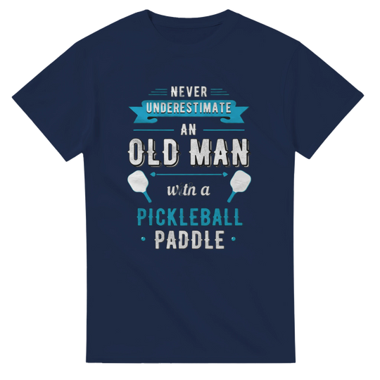 Never Underestimate An Old Man Vintage Typography Tee funny 