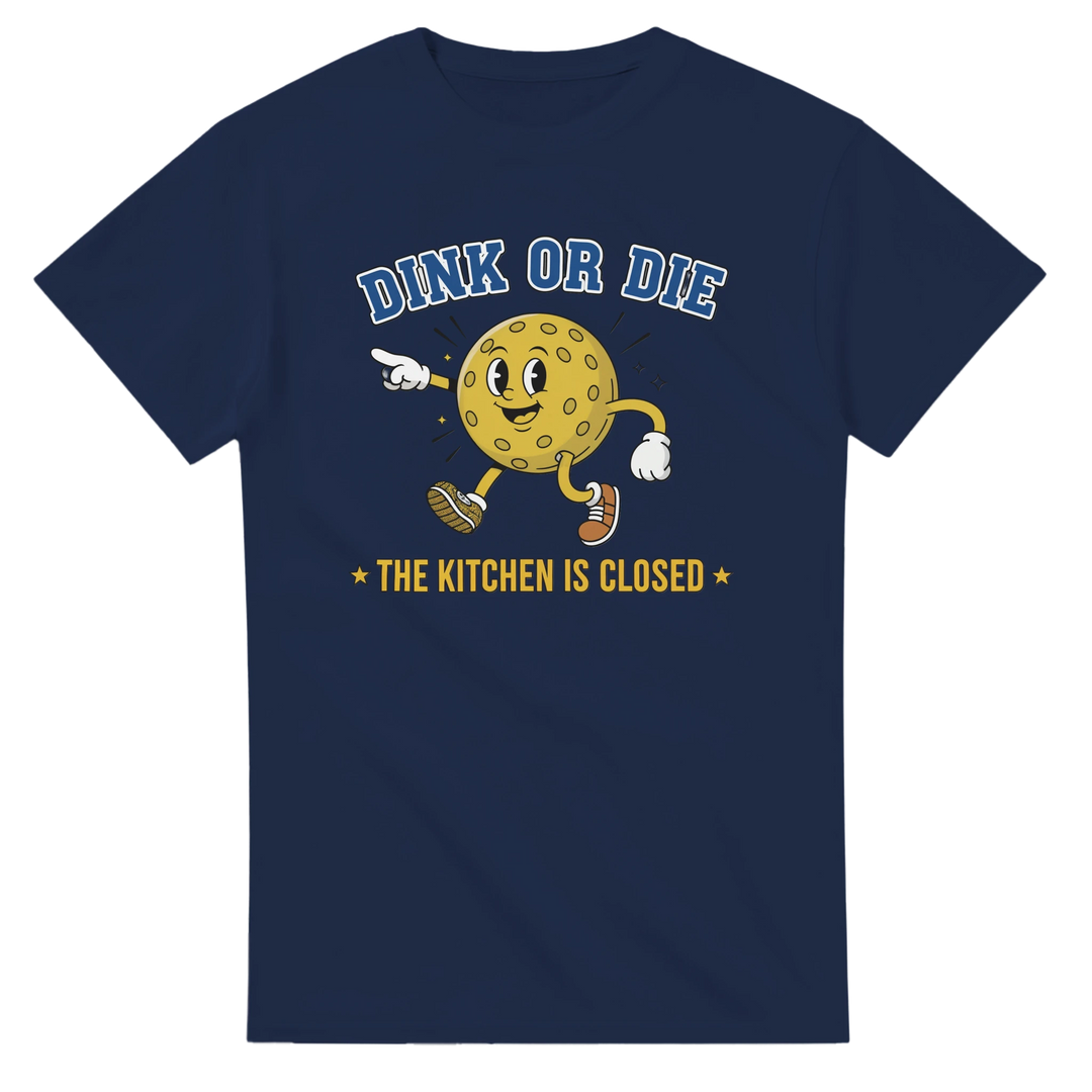 Dink Or Die Retro Mascot Tee funny pickleball graphic