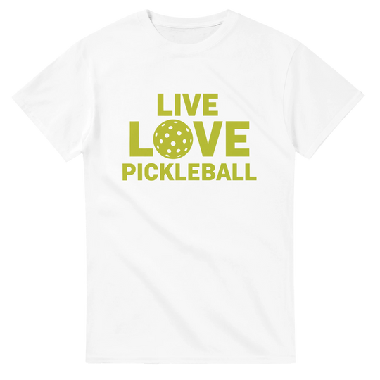 Live Love Pickleball Typographic Tee inspirational 
