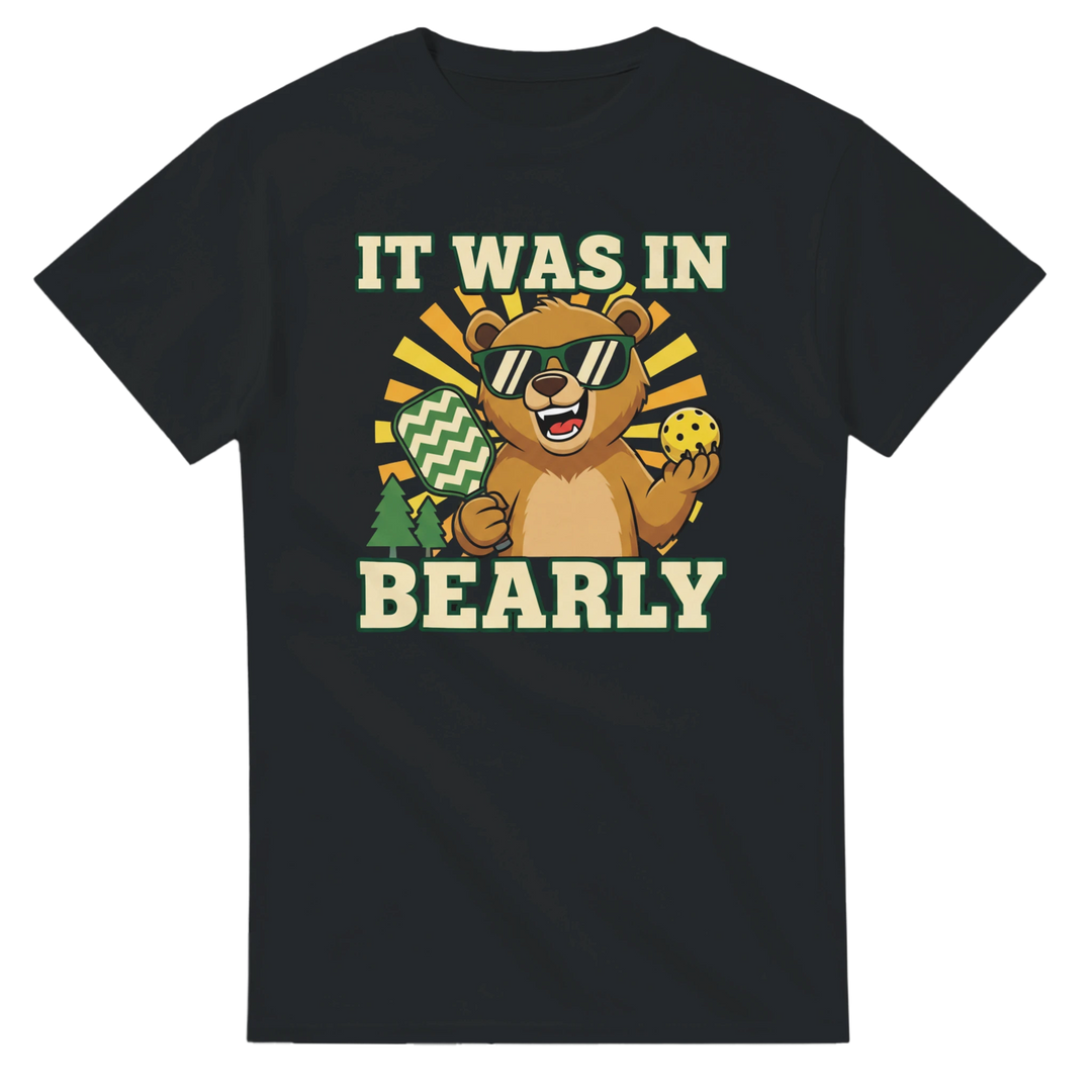 It Was In Bearly T-Shirt funny bear pun graphic tee for men