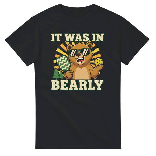 It Was In Bearly T-Shirt funny bear pun graphic tee for men