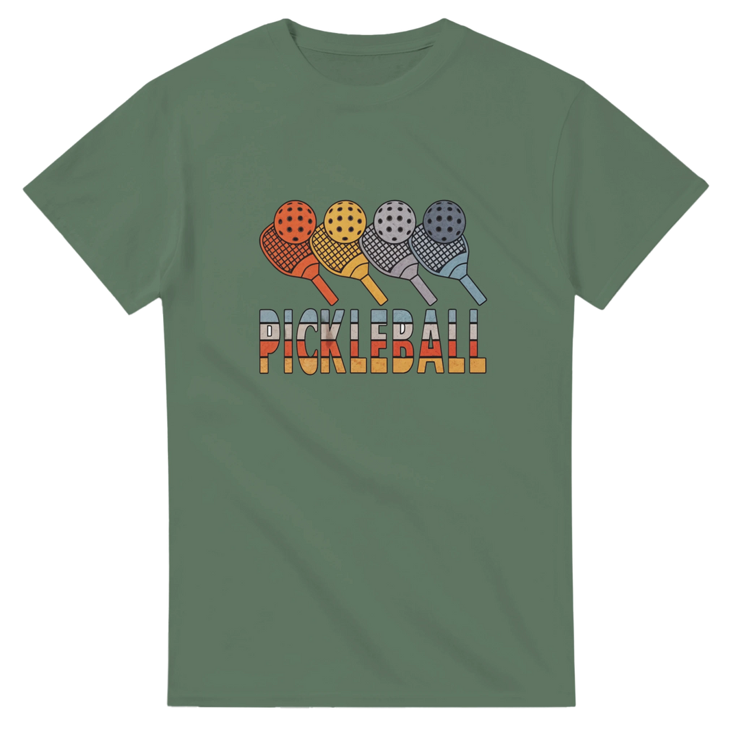 Retro Paddle Lineup Vintage Graphic Tee pickleball retro 