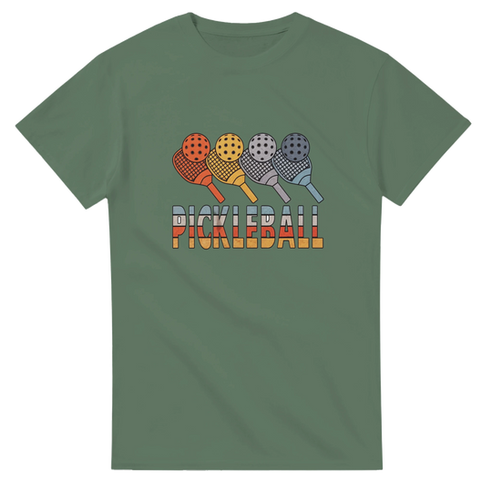 Retro Paddle Lineup Vintage Graphic Tee pickleball retro 