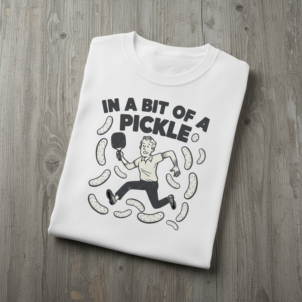 In A Bit Of A Pickle Humorous Graphic Tee funny pickleball