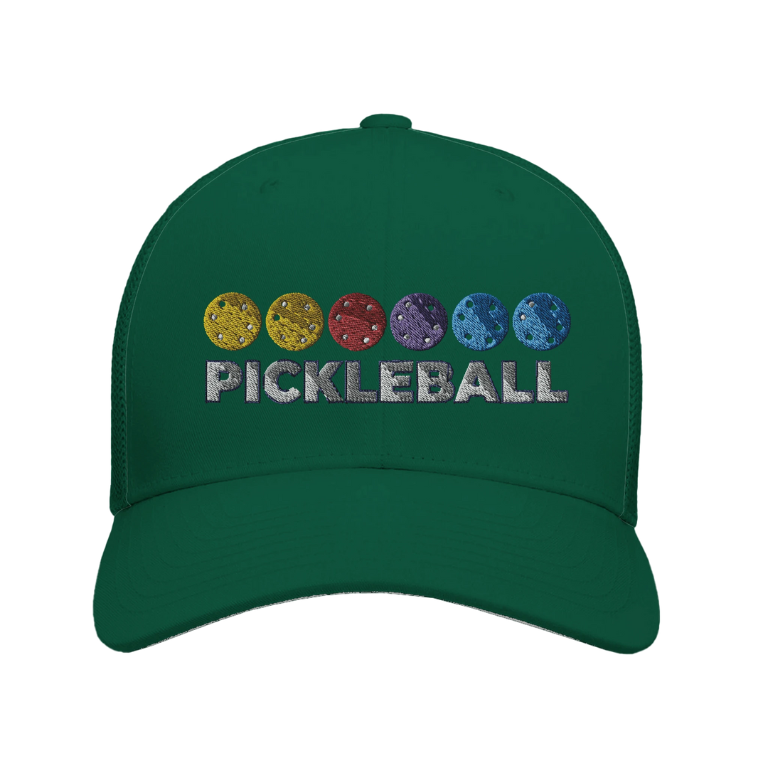 Pickleball Color Spectrum Embroidered Hat vibrant pickleball