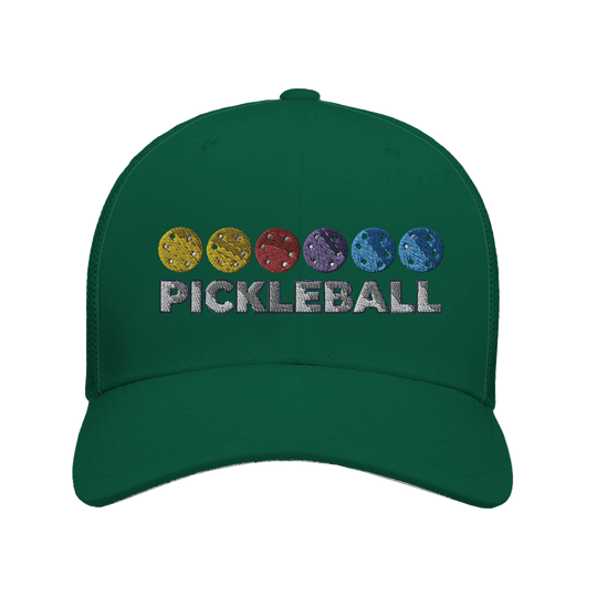 Pickleball Color Spectrum Embroidered Hat vibrant pickleball