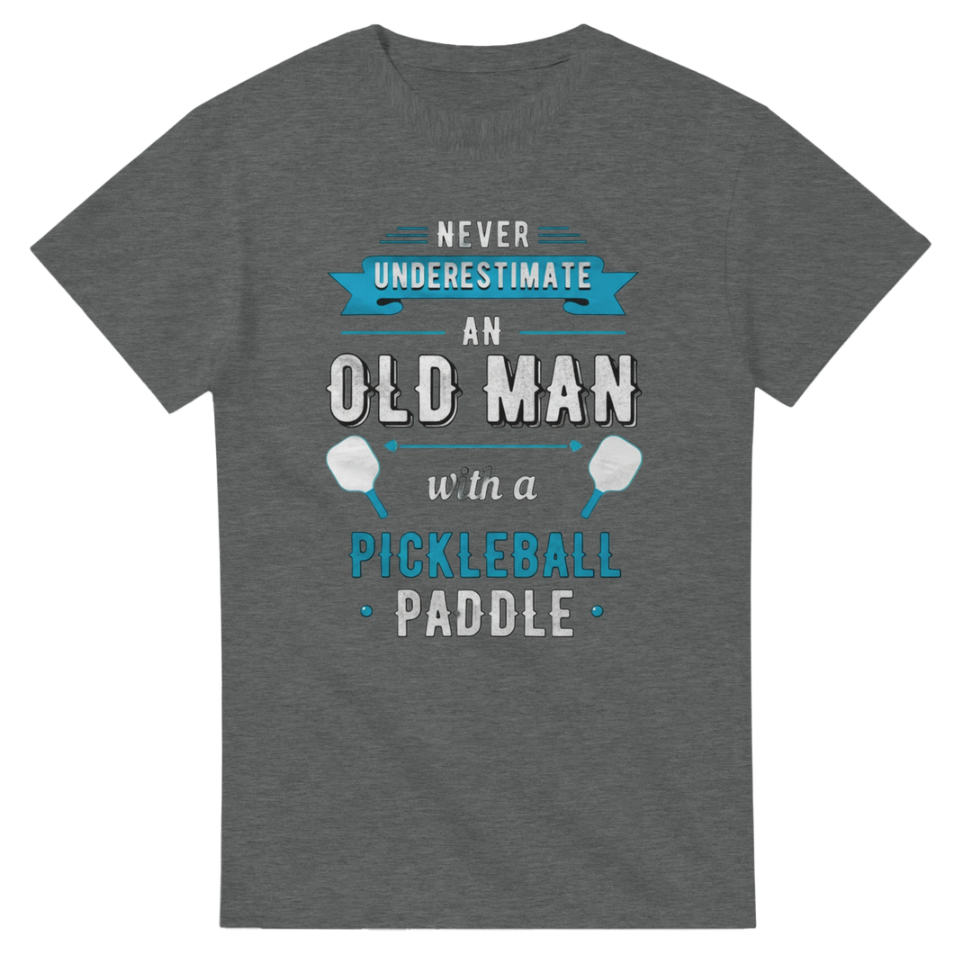 Never Underestimate An Old Man Vintage Typography Tee funny 