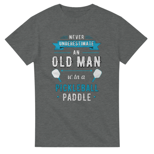 Never Underestimate An Old Man Vintage Typography Tee funny 