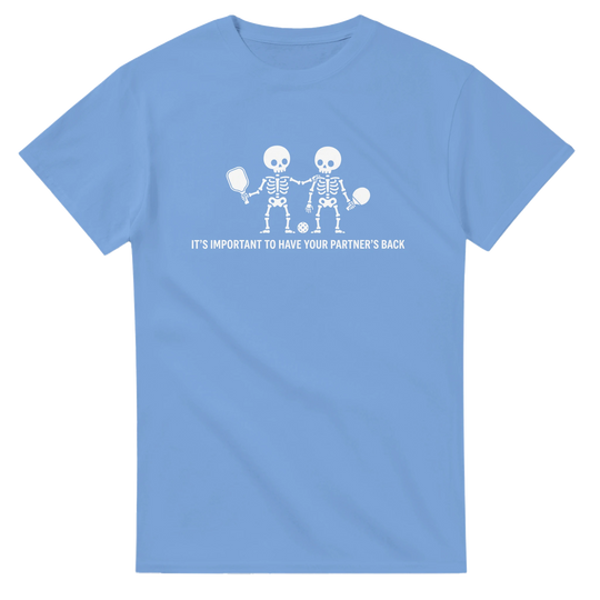Partners Back Skeleton Tee funny pickleball skeleton shirt