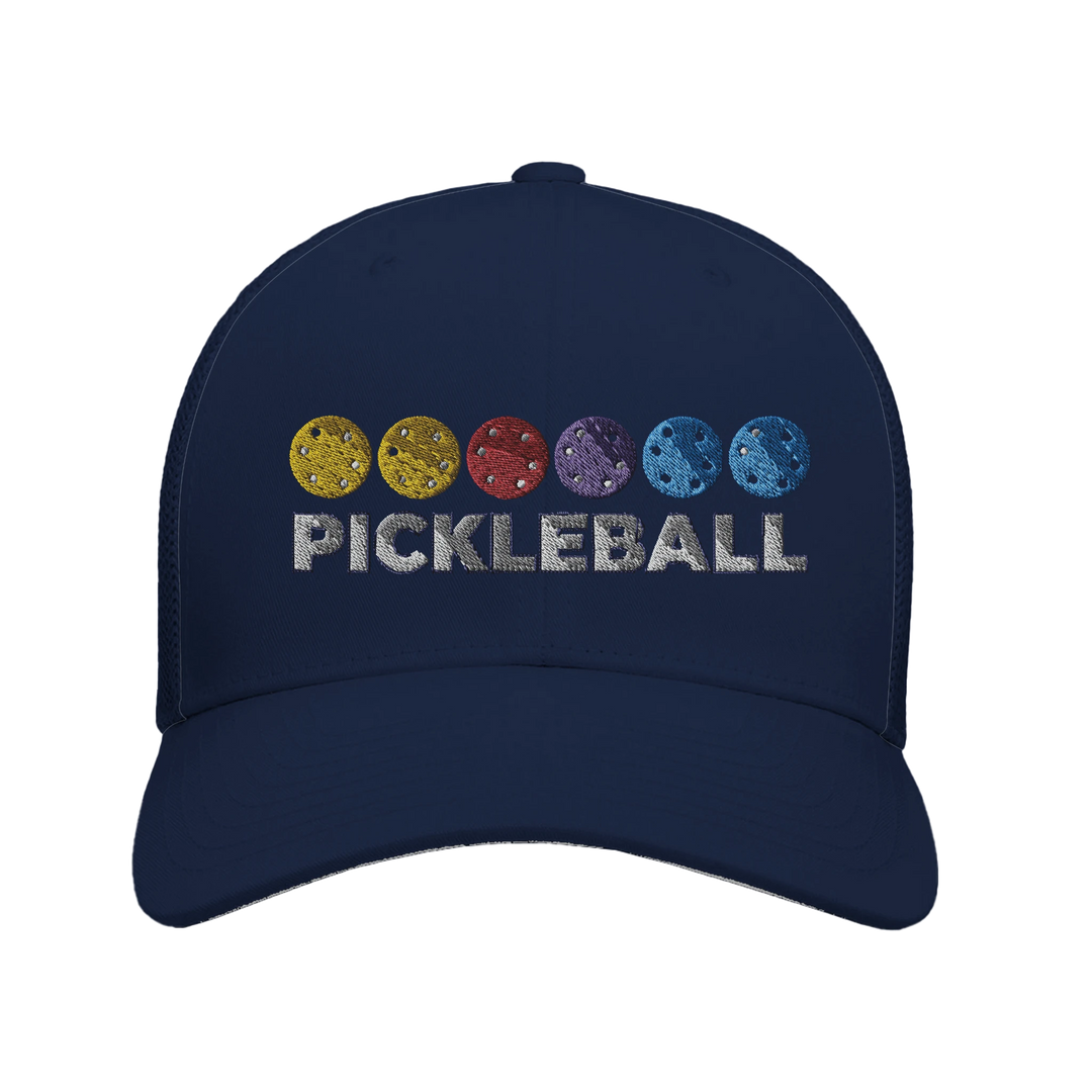Pickleball Color Spectrum Embroidered Hat vibrant pickleball