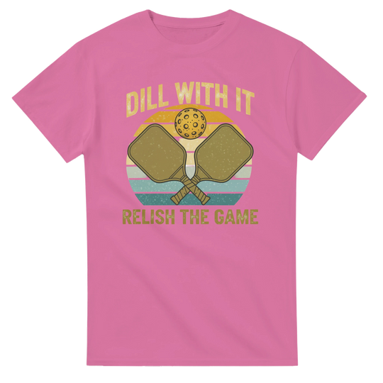 Dill With It Relish The Game Retro Pun Tee funny pickleball graphic