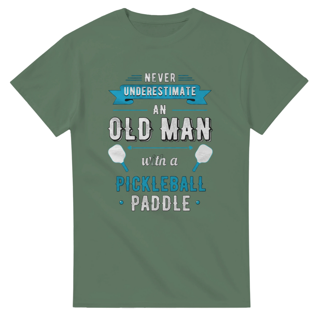 Never Underestimate An Old Man Vintage Typography Tee funny 