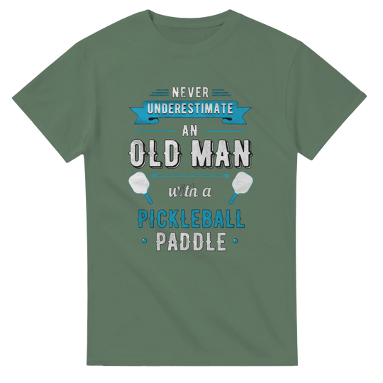 Never Underestimate An Old Man Vintage Typography Tee funny 
