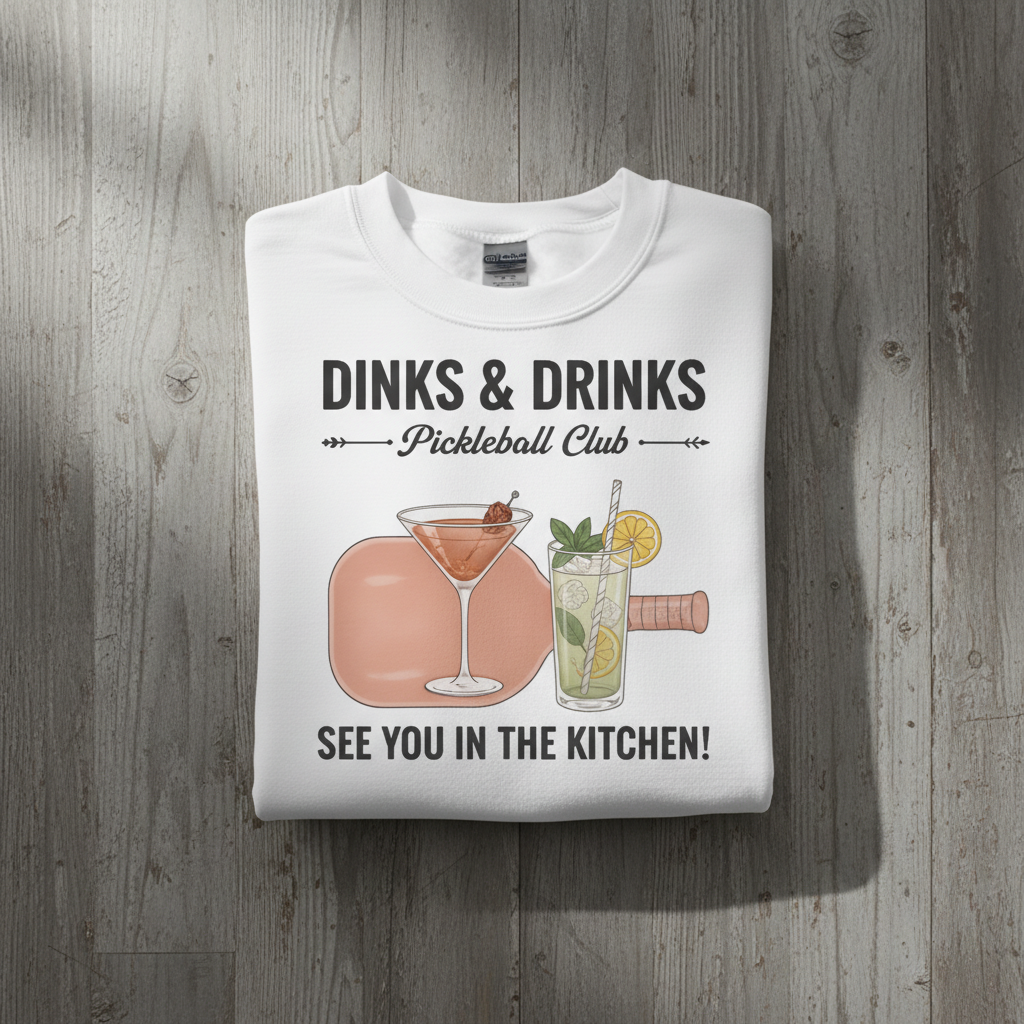 Dinks And Drinks Pickleball Club Social Tee funny pickleball 