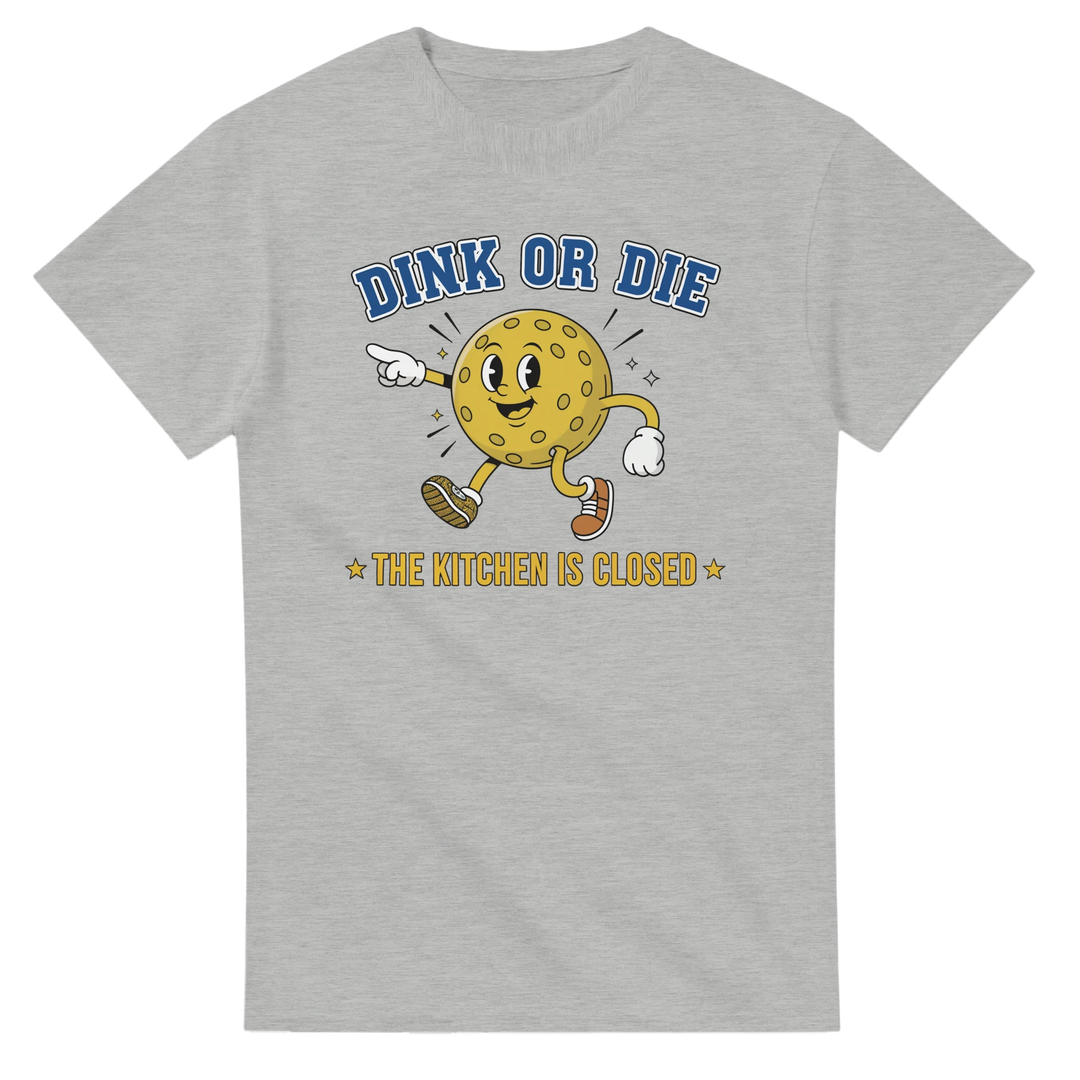 Dink Or Die Retro Mascot Tee funny pickleball graphic