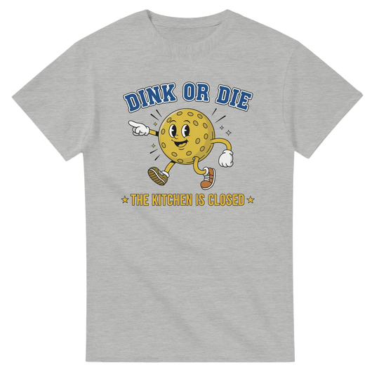 Dink Or Die Retro Mascot Tee funny pickleball graphic