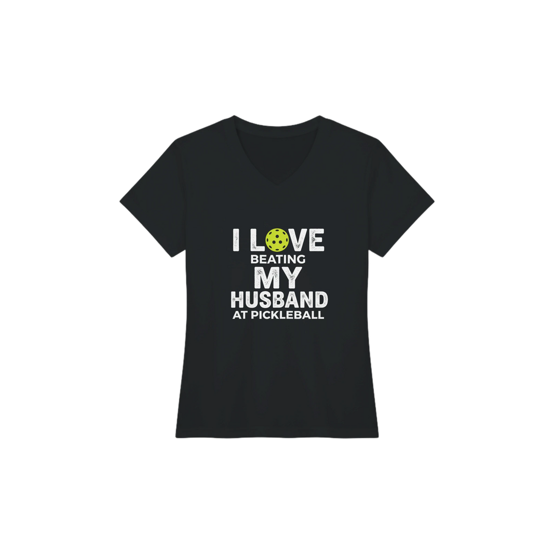 I Love Beating My Husband Tee funny pickleball wife shirt