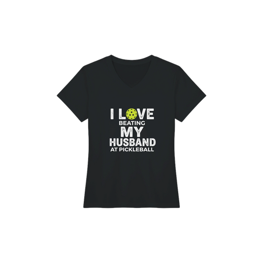 I Love Beating My Husband Tee funny pickleball wife shirt