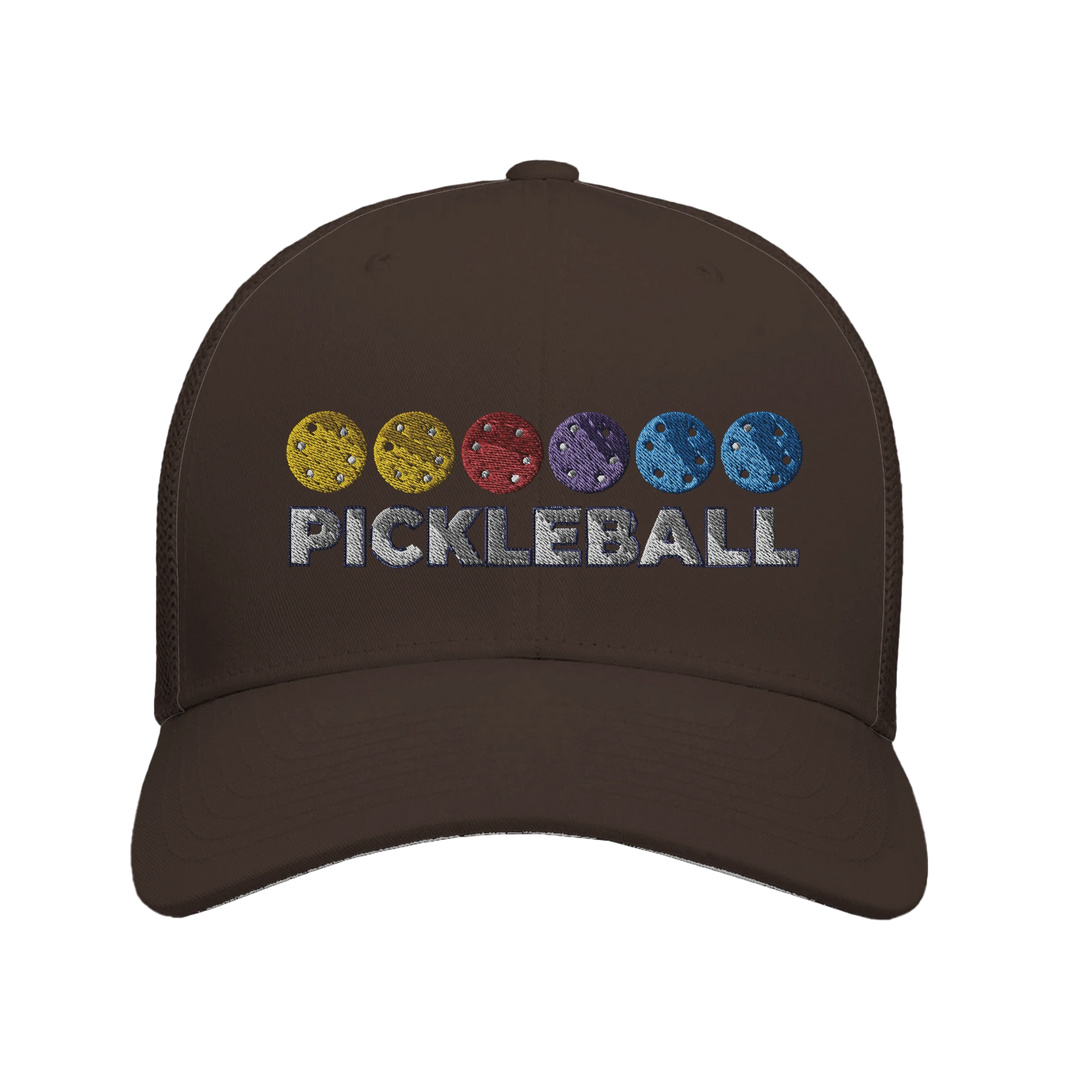 Pickleball Color Spectrum Embroidered Hat vibrant pickleball