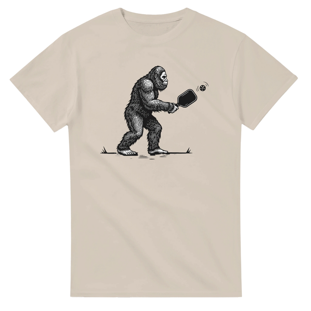 Squatch of the Court Tee funny pickleball sasquatch shirt