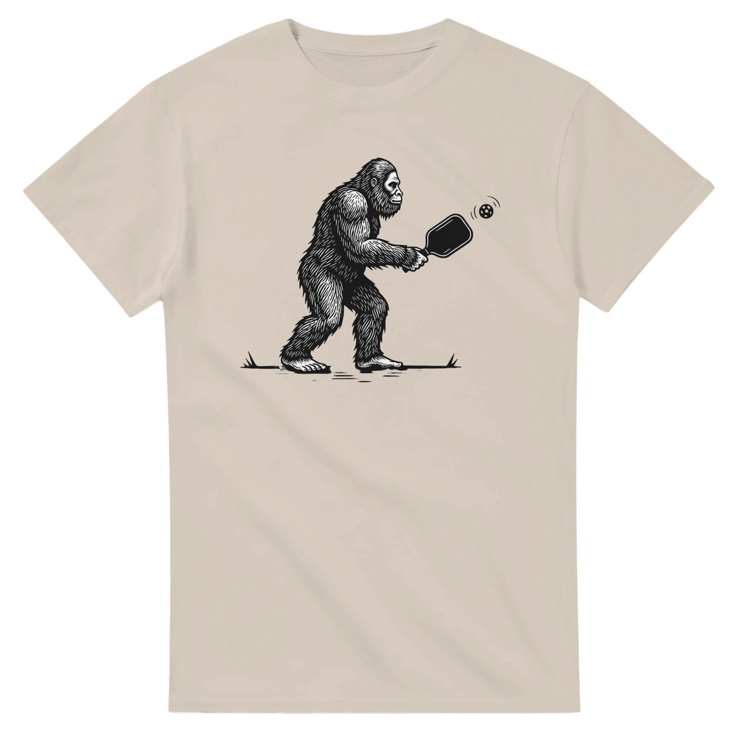 Squatch of the Court Tee funny pickleball sasquatch shirt
