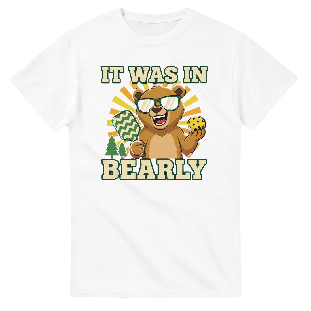 It Was In Bearly T-Shirt funny bear pun graphic tee for men