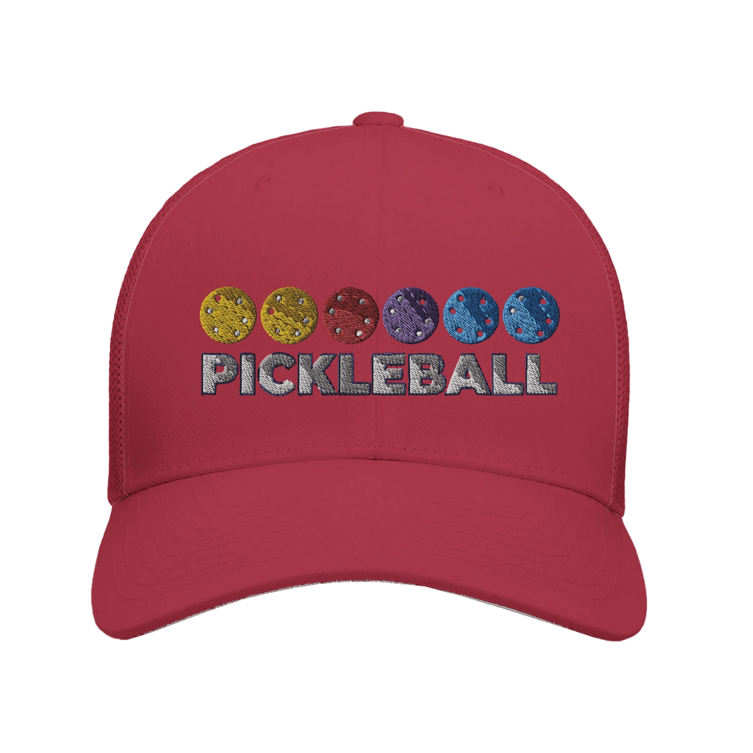 Pickleball Color Spectrum Embroidered Hat vibrant pickleball