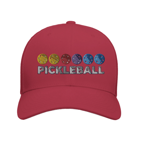 Pickleball Color Spectrum Embroidered Hat vibrant pickleball