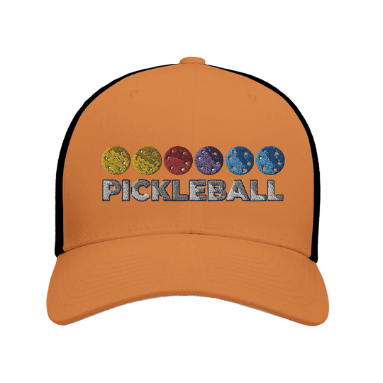 Pickleball Color Spectrum Embroidered Hat vibrant pickleball