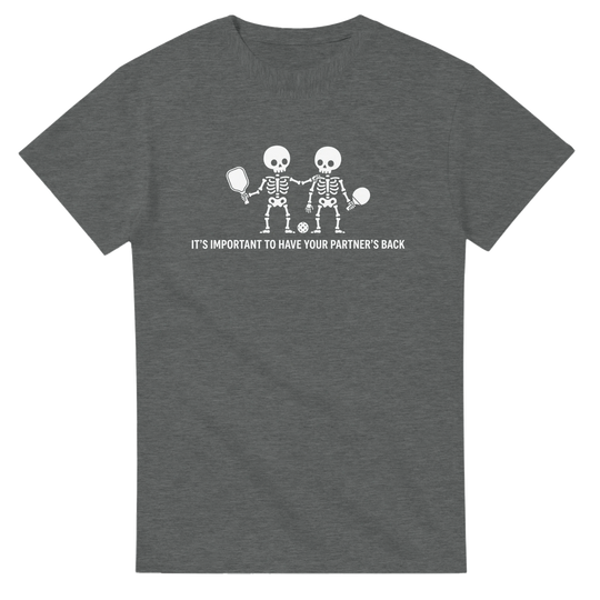 Partners Back Skeleton Tee funny pickleball skeleton shirt