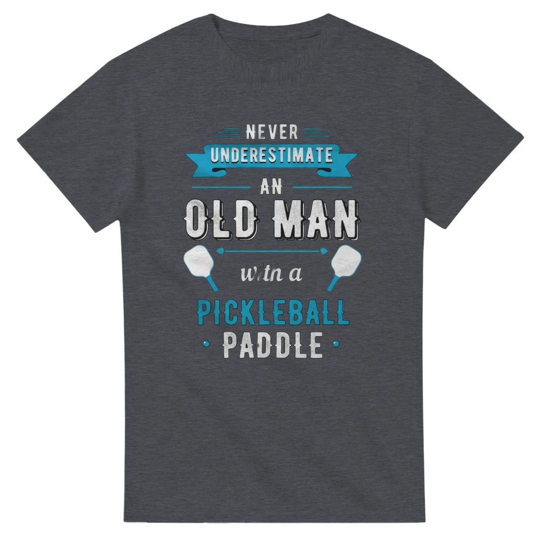 Never Underestimate An Old Man Vintage Typography Tee funny 