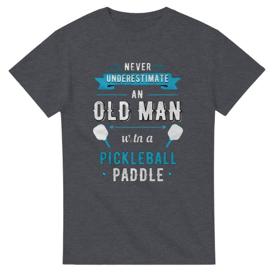Never Underestimate An Old Man Vintage Typography Tee funny 