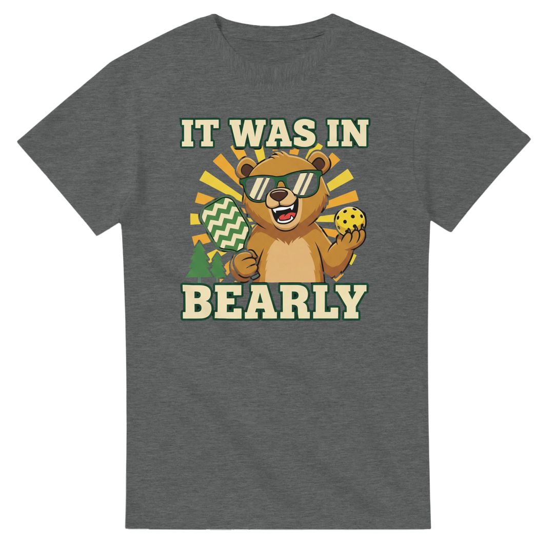 It Was In Bearly T-Shirt funny bear pun graphic tee for men