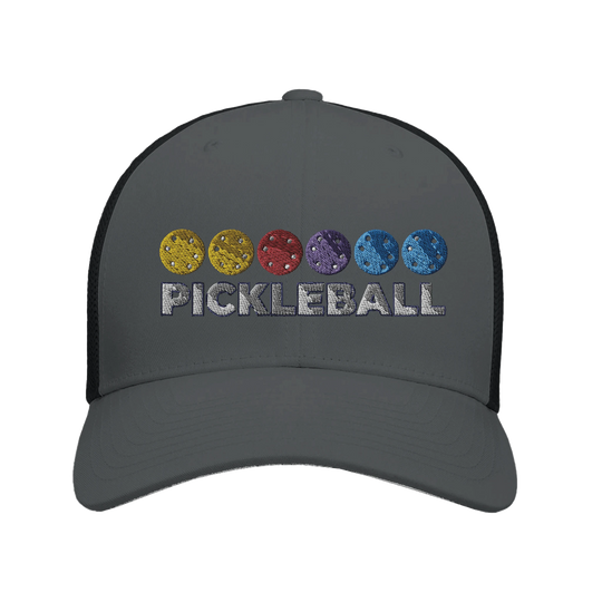 Pickleball Color Spectrum Embroidered Hat vibrant pickleball