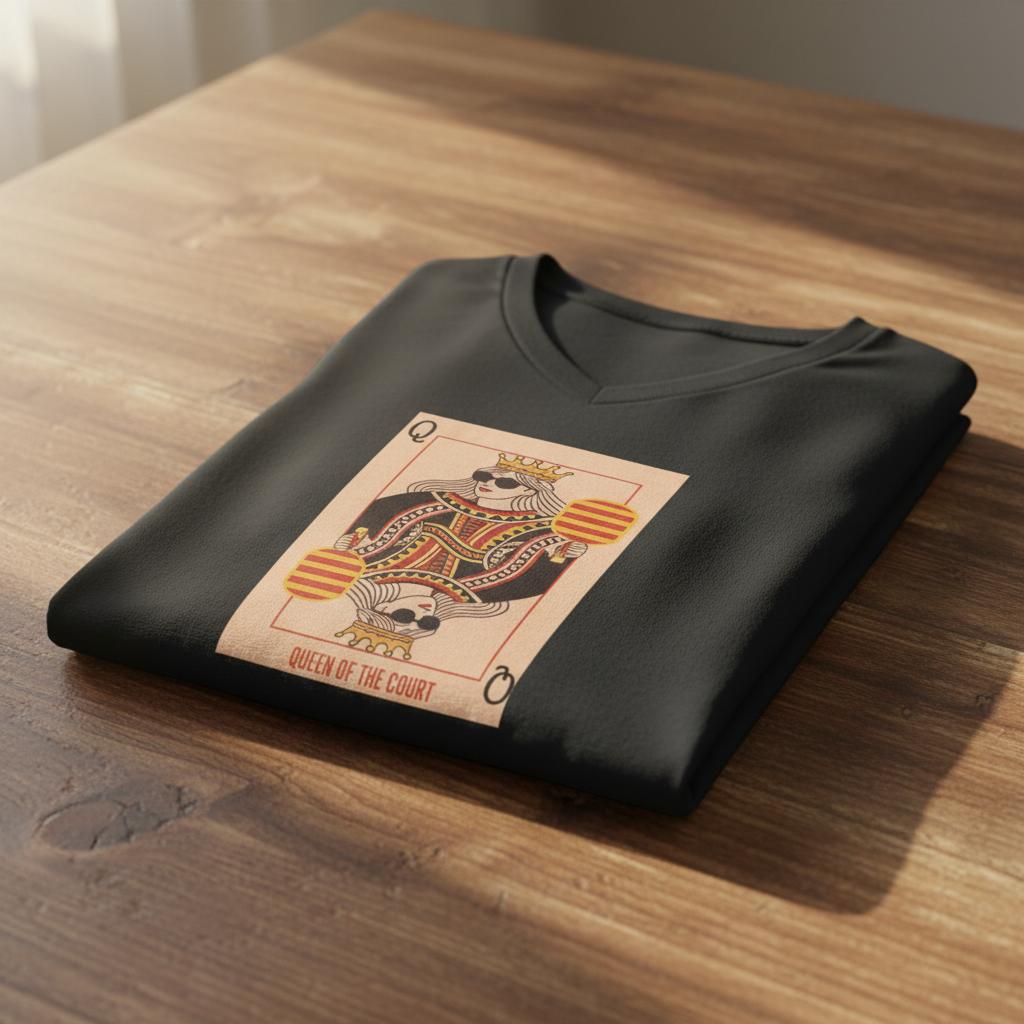 Queen Of The Court Playing Card Tee pickleball graphic shirt