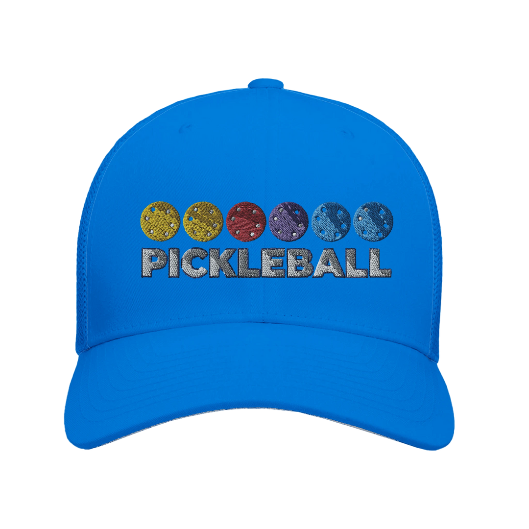 Pickleball Color Spectrum Embroidered Hat vibrant pickleball