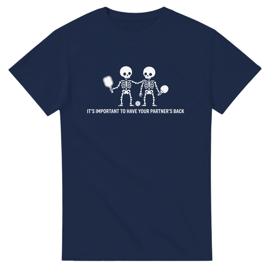 Partners Back Skeleton Tee funny pickleball skeleton shirt