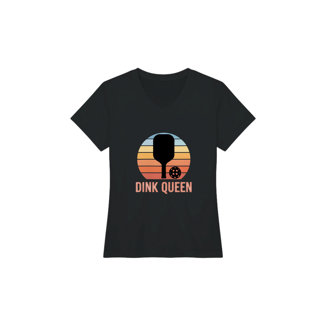 Dink Queen Retro Sunset Tee pickleball graphic vintage