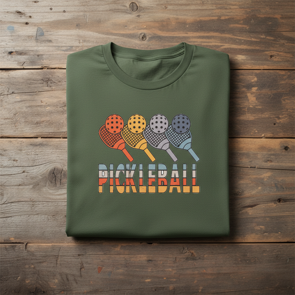 Retro Paddle Lineup Vintage Graphic Tee pickleball retro 