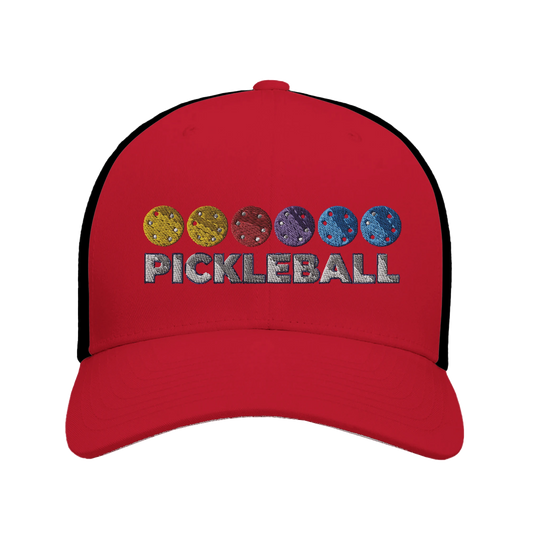 Pickleball Color Spectrum Embroidered Hat vibrant pickleball
