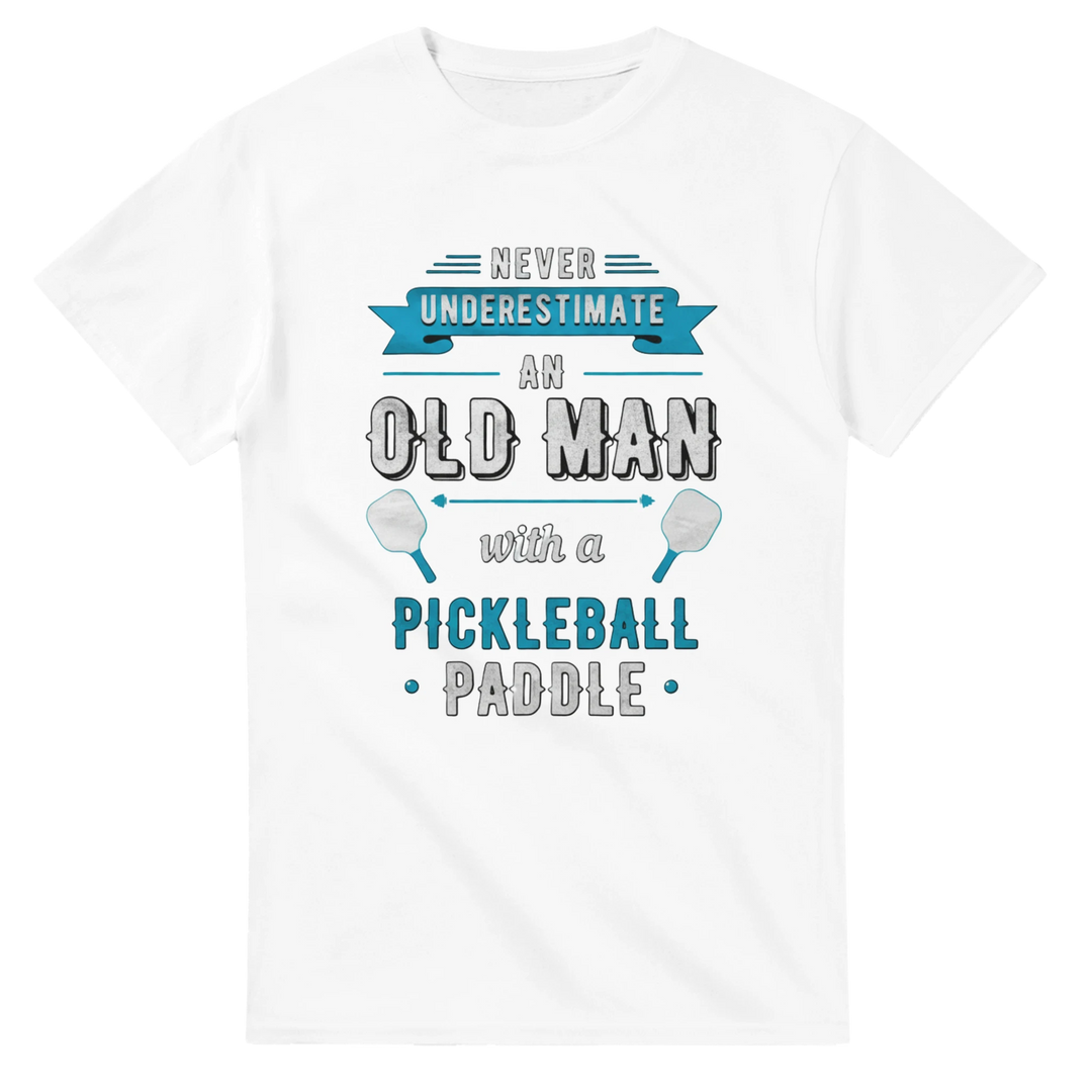 Never Underestimate An Old Man Vintage Typography Tee funny 